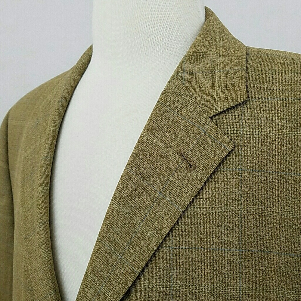 Hugo Boss Olive Green Windowpane Sport Coat - Picture 4 of 8